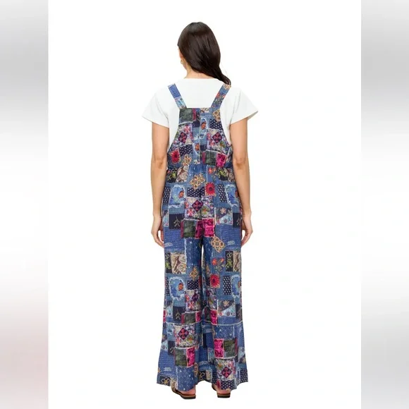 Yak & Yeti 25688 Overall Boho Ruffled Patchwork Print. Various Sizes. - Picture 3 of 3
